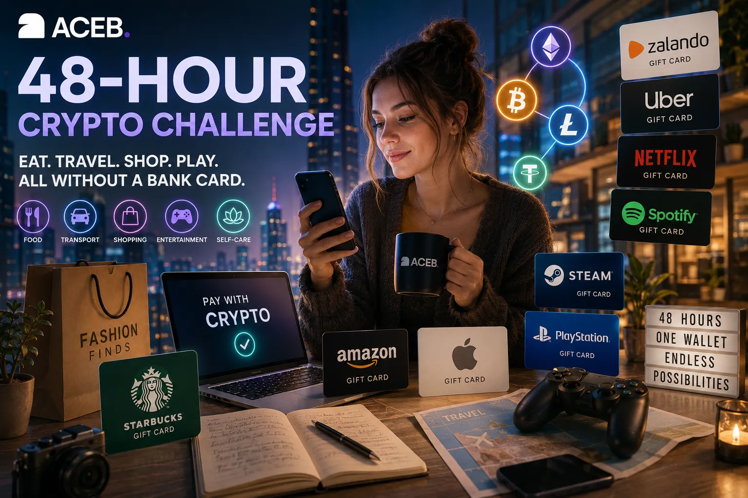The 48-Hour Crypto Challenge: Can You Eat, Travel, Shop and Play Without a Bank Card in 2026?